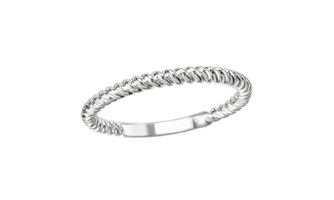 La Vie 14k White Gold Diamond Twisted Rope Wedding Band