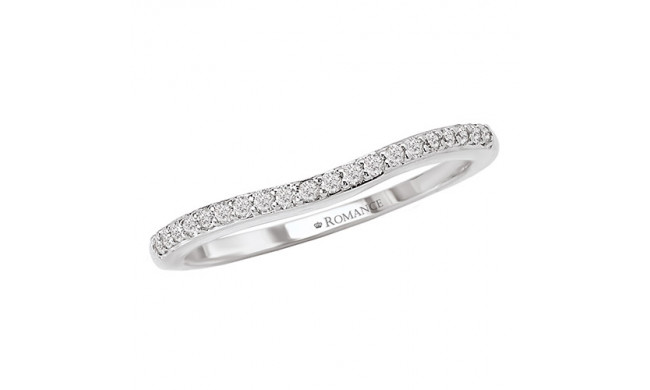 14k White Gold Curved Wedding Band