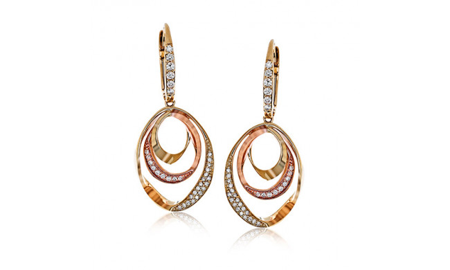 Zeghani 14k Two-Tone Gold Diamond Earrings