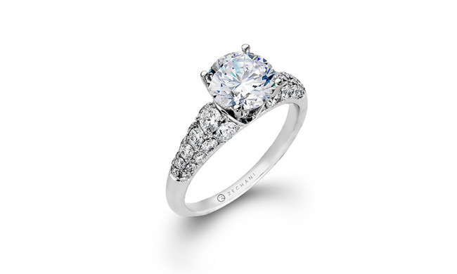 Zeghani 14k White Gold Diamond Engagement Ring