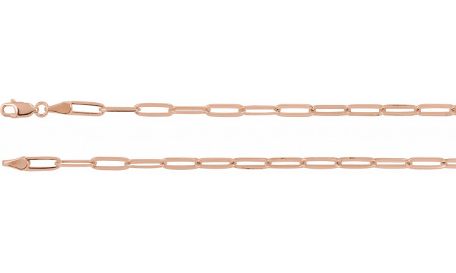 14K Rose 3.85 mm Elongated Flat Link 7 Chain - CH1095608P