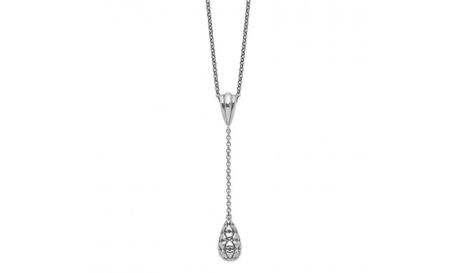 Quality Gold Sterling Silver Hearts Dangle Necklace - QG5424-17