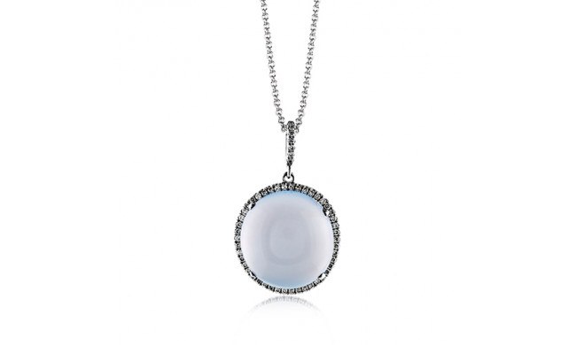 Zeghani 14k Rose Gold Diamond & Chalcedony Pendant