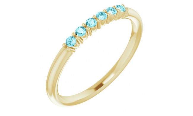 14K Yellow Blue Zircon Stackable Ring - 123288645P