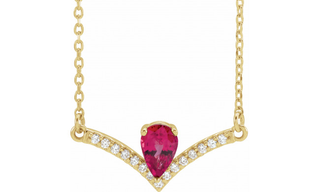 14K Yellow Ruby & .06 CTW Diamond 16 Necklace - 868146036P