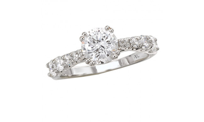 14k White Gold Semi-Mount Diamond Engagement Ring