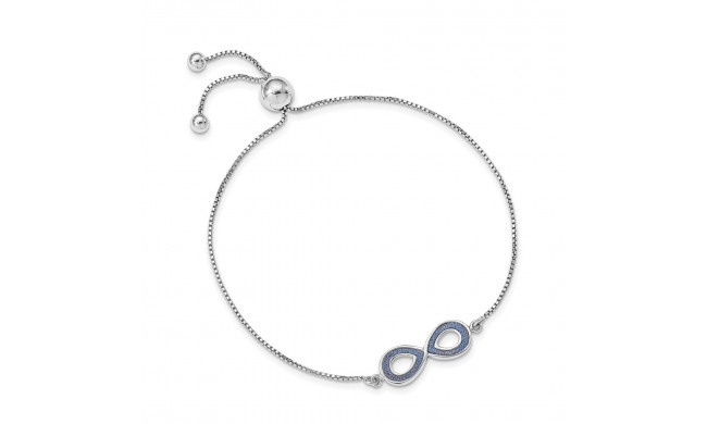 Quality Gold Sterling Silver Rhodium-plated Glitter Infused Infinity Adjustable Bracelet - QG4769