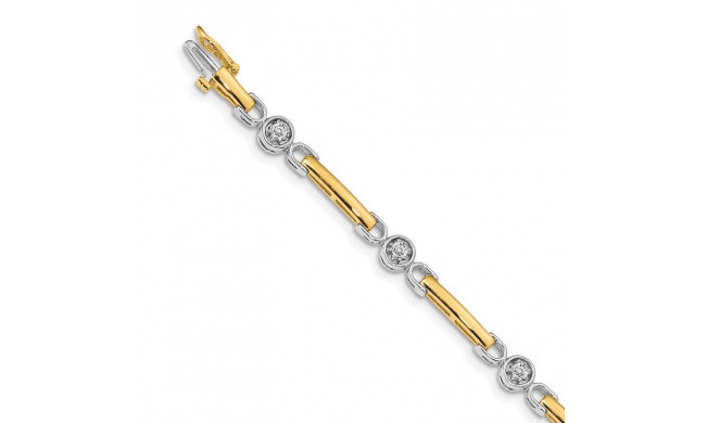 Quality Gold 14k Two-tone AAA Diamond Tennis Bracelet - X2017AAA