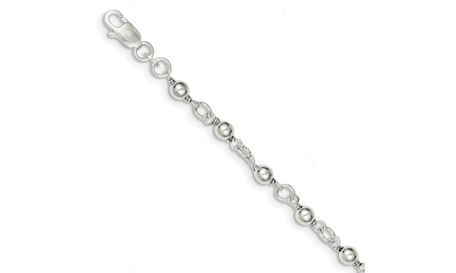 Quality Gold Sterling Silver Bead & Ball Bracelet - QG1628-7
