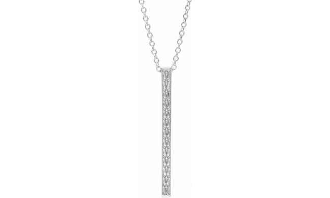 14K White Sculptural-Inspired Bar 16-18 Necklace - 86973201P