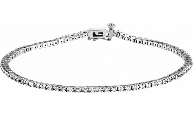 14K White 7/8 CTW Diamond Line 7 1/4 Bracelet - 6741060001P