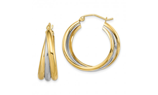 Quality Gold Sterling Silver Rhodium-plated & Vermeil Hoop Earrings - QE8440