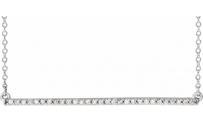 14K White 1/6 CTW Diamond Bar 16-18 Necklace - 65108460001P