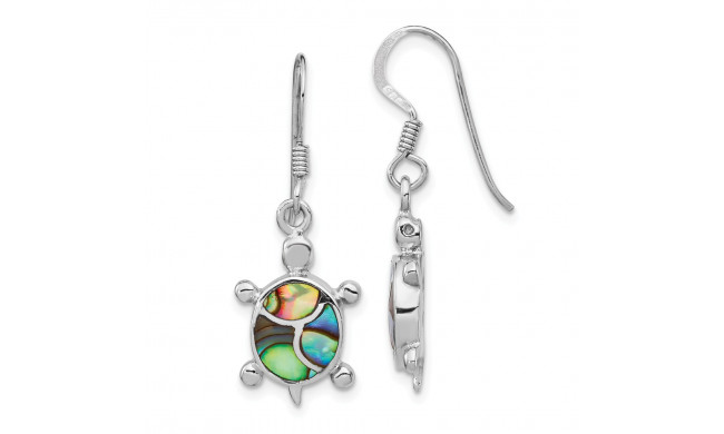 Quality Gold Sterling Silver Rhodium-plated Abalone Turtle Dangle Earrings - QE14442