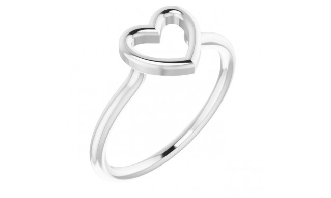 14K White Heart Ring - 51638101P