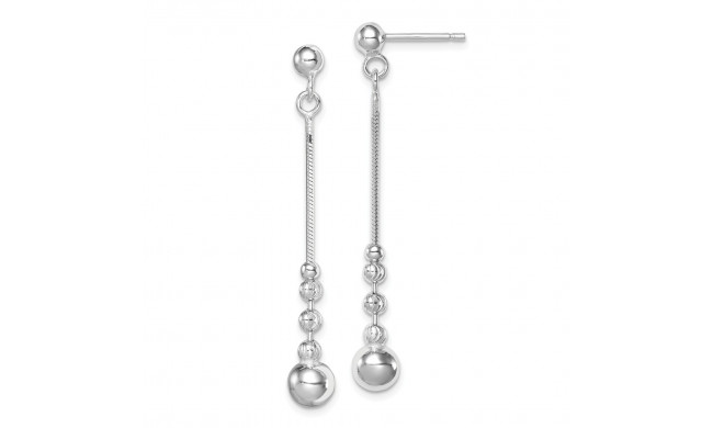 Quality Gold Sterling Silver Rhodium-plated Polished  Beads Post Dangle Earrings - QE11375