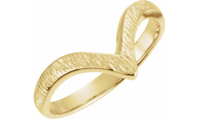 14K Yellow Grooved V Ring - 40134167P