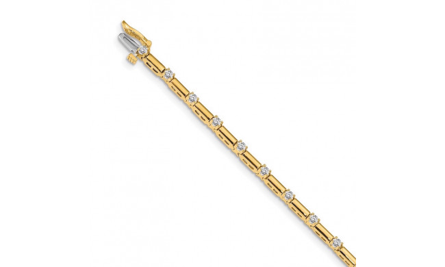 Quality Gold 14k Yellow Gold 2.4mm Diamond Tennis Bracelet - X762