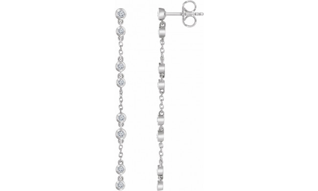 14K White 1/3 CTW Diamond Chain Earrings - 65234060000P