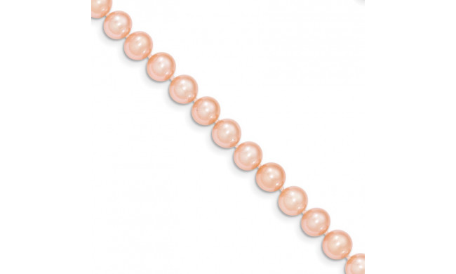 Quality Gold 14k Pink Near Round Freshwater Cultured Pearl Bracelet - PPN070-7.5