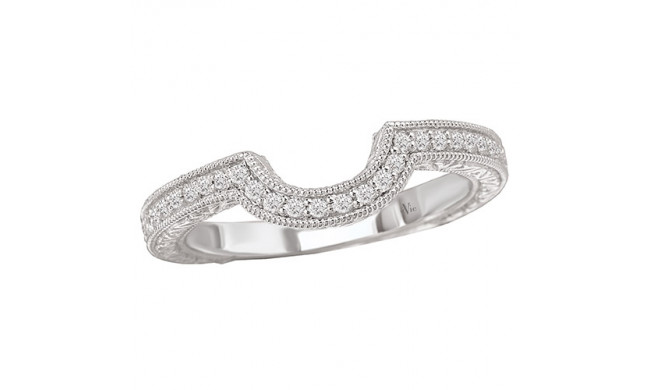 14k White Gold Curved Wedding Band