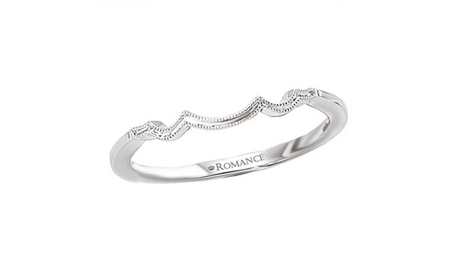 14k White Gold Curved Wedding Band