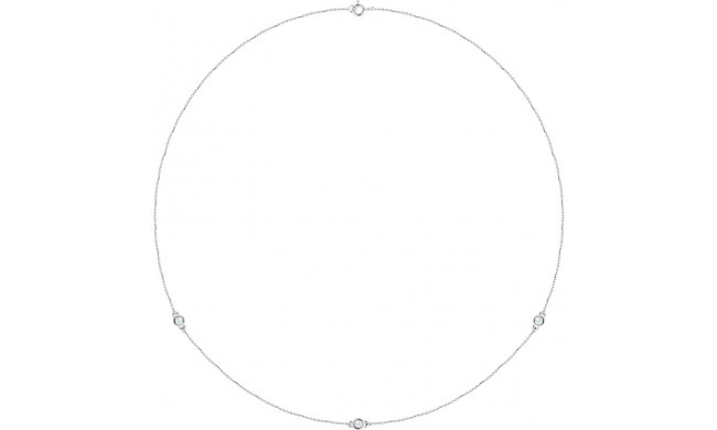 14K White 1/4 CTW Diamond 3-Station 18 Necklace - 6857760008P