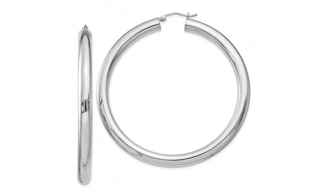 Quality Gold Sterling Silver Rhodium-plated 5.00mm Polished Hoop Earrings - QE4410