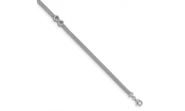 Quality Gold Sterling Silver Weaved Chain Inifinity CZ Bracelet - QG4936-7.5