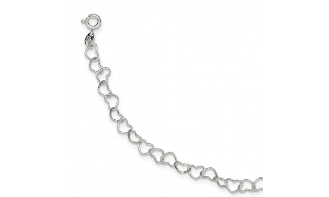 Quality Gold Sterling Silver 7inch Polished Fancy Heart Link Bracelet - QH320-7