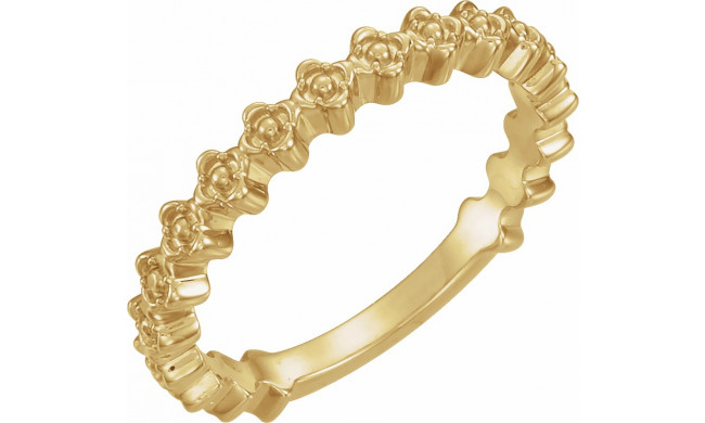 14K Yellow Clover Stackable Ring - 51697102P
