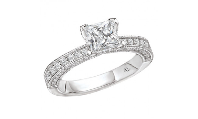 14k White Gold Semi-Mount Diamond Engagement Ring