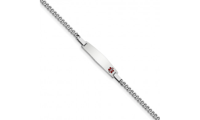 Quality Gold Sterling Silver Rhod-plated Children's Medical ID Bracelet  Curb Link - XSM54-6