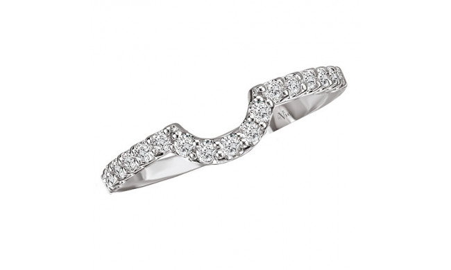 14k White Gold Curved Wedding Band