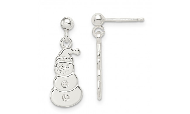 Quality Gold Sterling Silver Polished Snowmen Post Dangle Earrings - QE8809