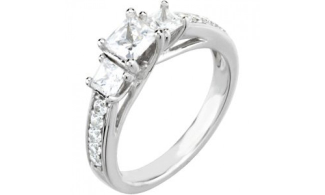 14K White 7/8 CTW Diamond Engagement Ring - 6472260002P