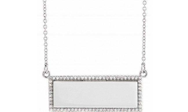 14K White 1/6 CTW Diamond Bar 18 Necklace - 6522696000P