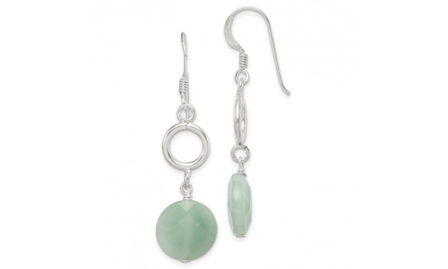 Quality Gold Sterling Silver Amazonite Dangle Earrings - QE2370