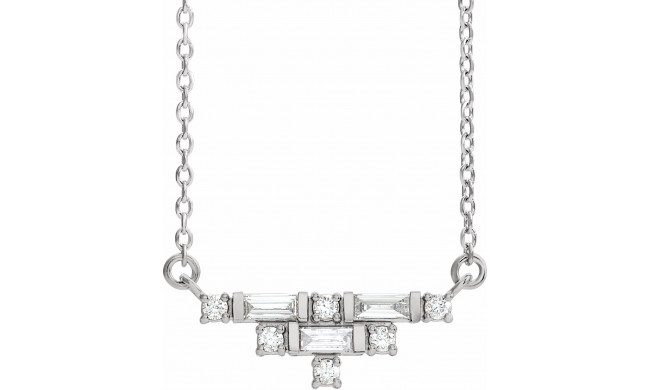 14K White 1/4 CTW Diamond Art Deco 18 Necklace - 86930605P