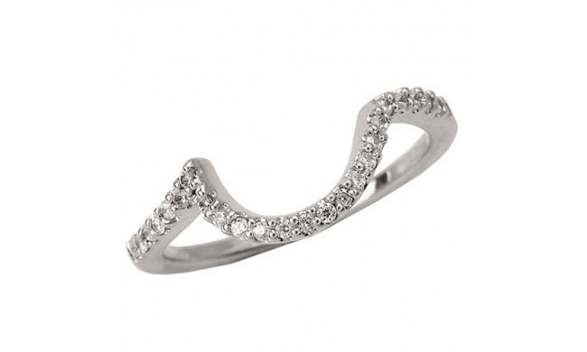 14k White Gold Curved Wedding Band