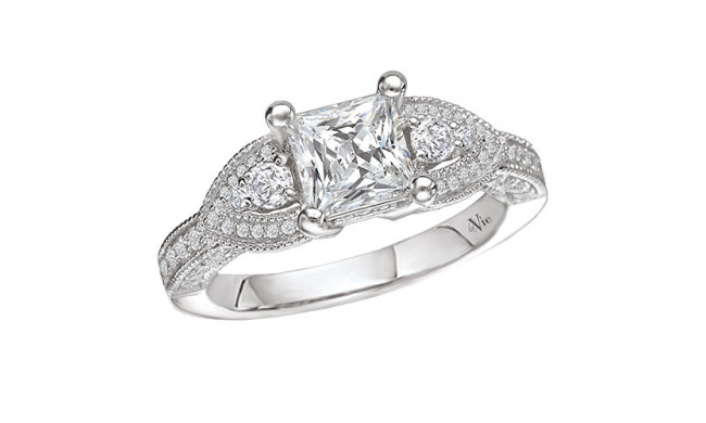 14k White Gold Semi-Mount Diamond Engagement Ring