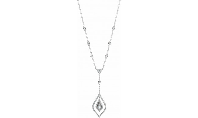 14K White 7/8 CTW Diamond Geometric 18 Necklace - 68236101P