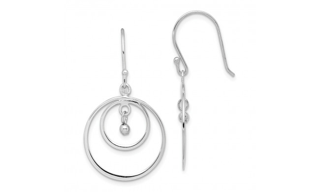 Quality Gold Sterling Silver Rhodium-plated Circles  Beads Dangle Earrings - QE15131