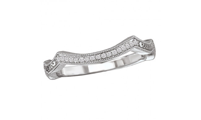 14k White Gold Curved Wedding Band