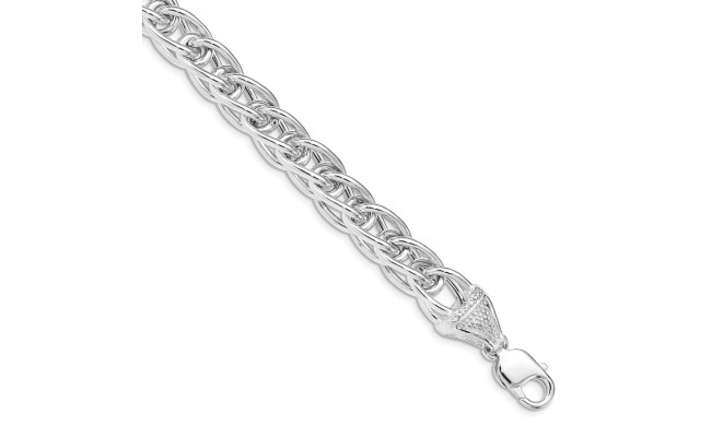 Quality Gold Sterling Silver CZ Link Bracelet - QG4836-8