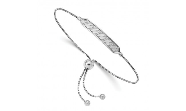 Quality Gold Sterling Silver Rhodium-plated Diamond Cut Adjustable Bracelet - QG4766