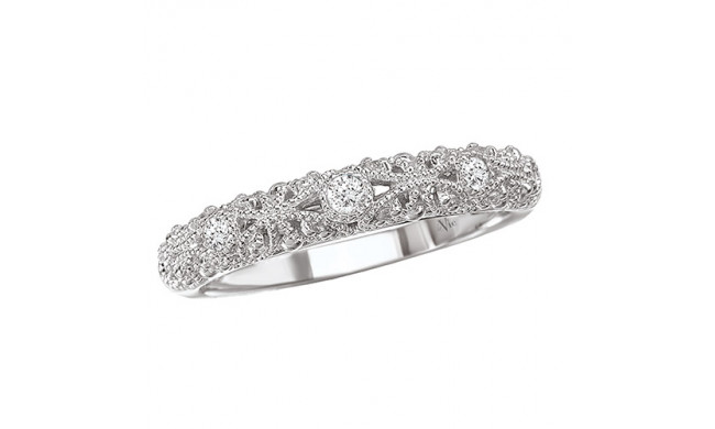 La Vie 14k White Gold Diamond Wedding Band