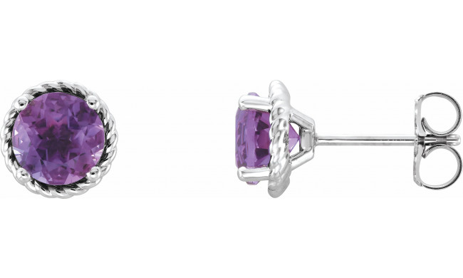 14K White Amethyst Rope Earrings - 86553615P