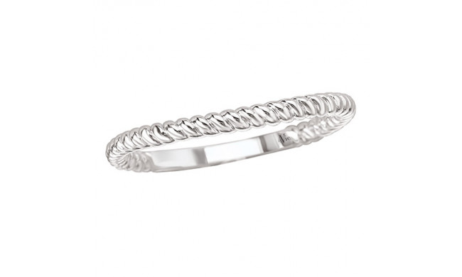 14k White Gold Complete Rope Wedding Band