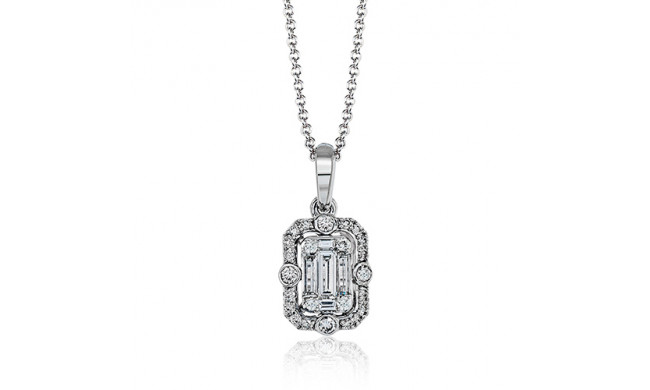 Zeghani 14k White Gold Diamond Pendant